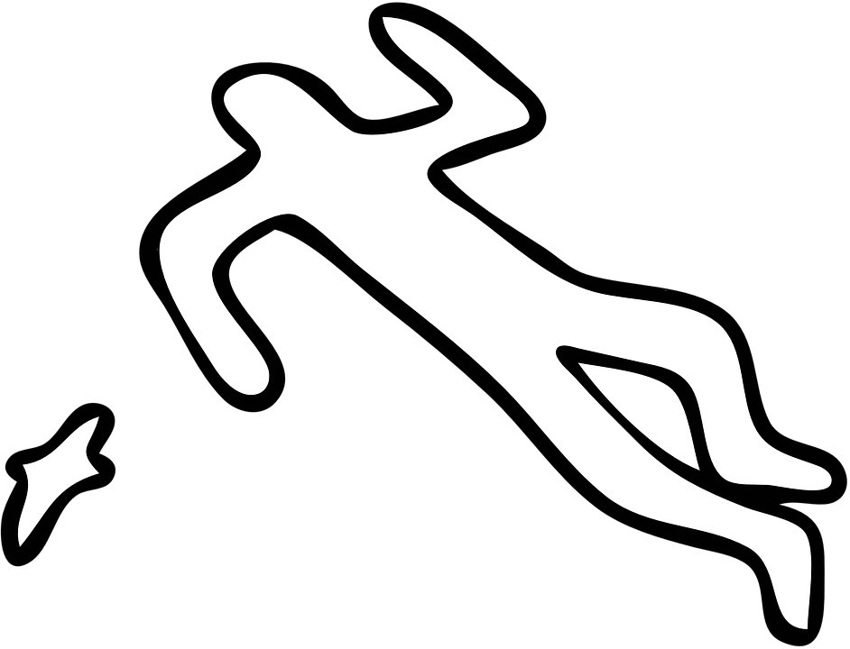 Crime Scene Body Outline Png Clipart (640x488), Png Download