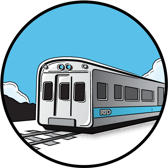 Railroad Clipart Train Ride - Rtd A Line Denver - Png Download (600x600), Png Download