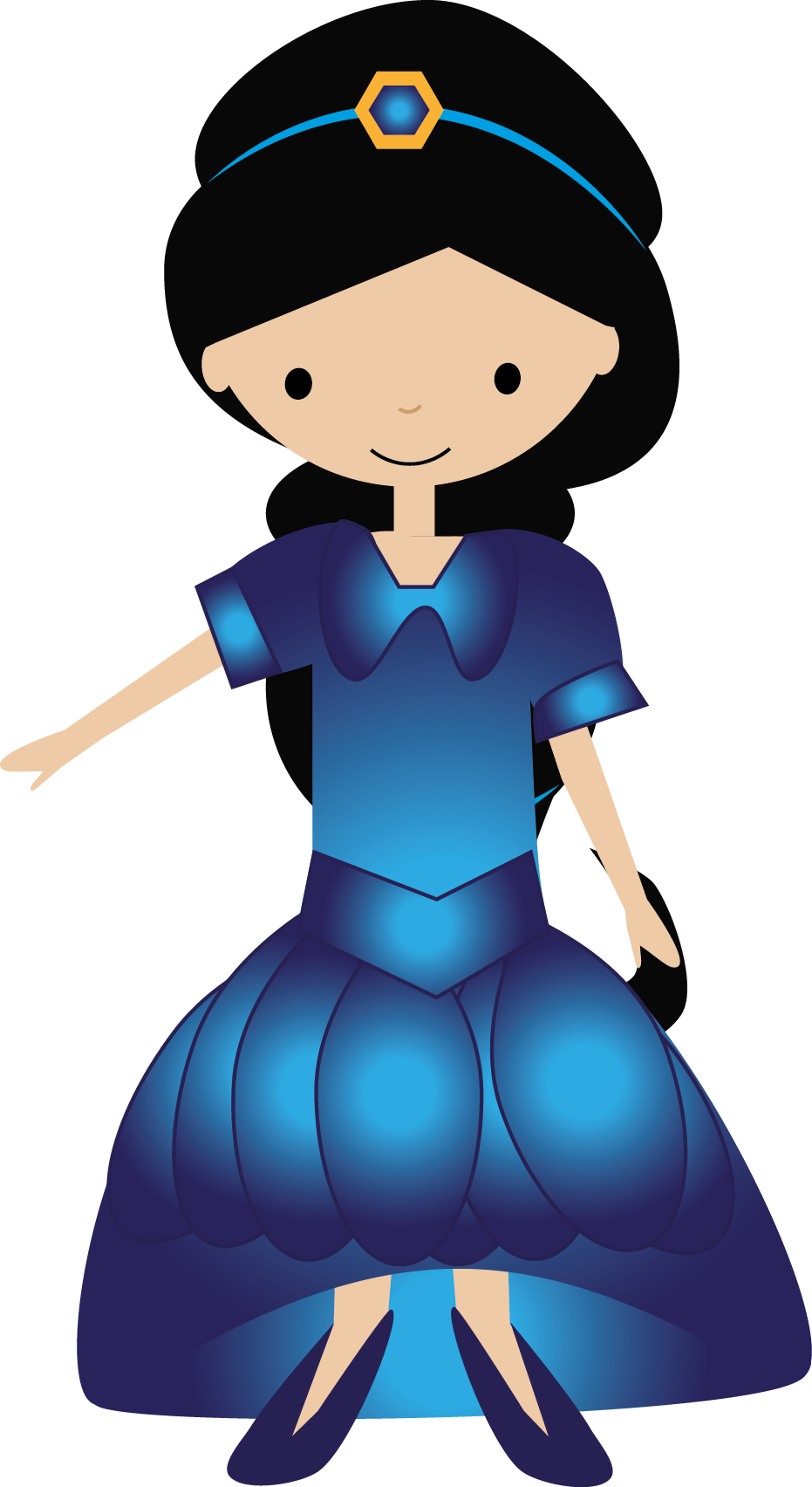 Princess - Cartoon Clipart (931x1704), Png Download