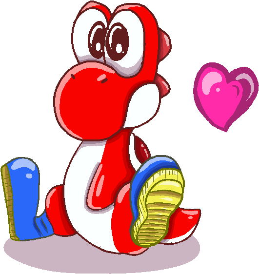 Pixels Drawing Yoshi - Red Yoshi Clipart (600x600), Png Download
