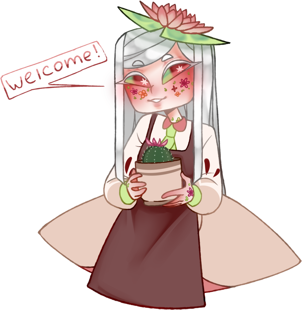 “a Lil Drawing Of My Flower-girl Working ” - Cartoon Clipart (1280x1280), Png Download