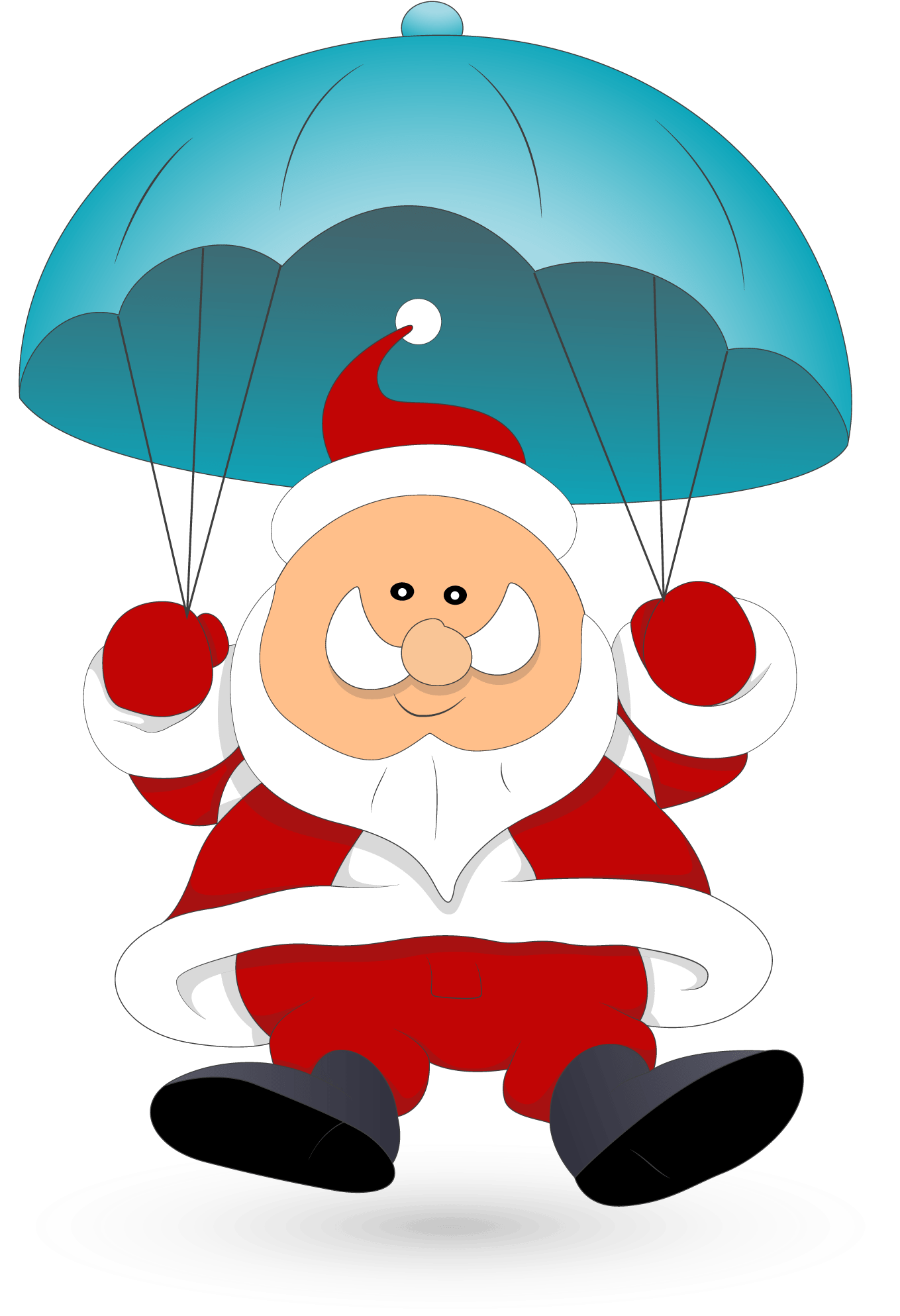 Santa Clipart Parachute - Santa Claus In Parachute - Png Download (1500x2194), Png Download