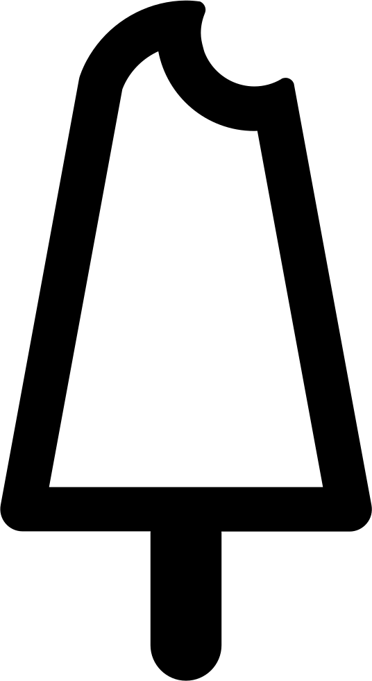 Cream Stick With One Bite Svg Png Clipart (536x981), Png Download