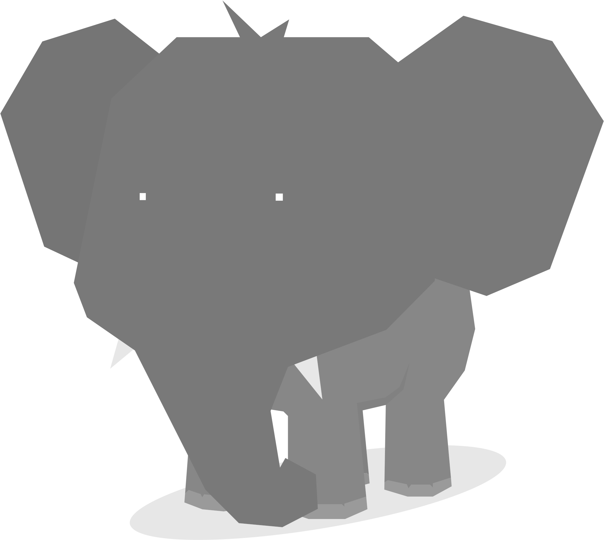 Clipart Elephant Minimal Flat Design Animal Big - Drawing - Png Download (2400x2400), Png Download