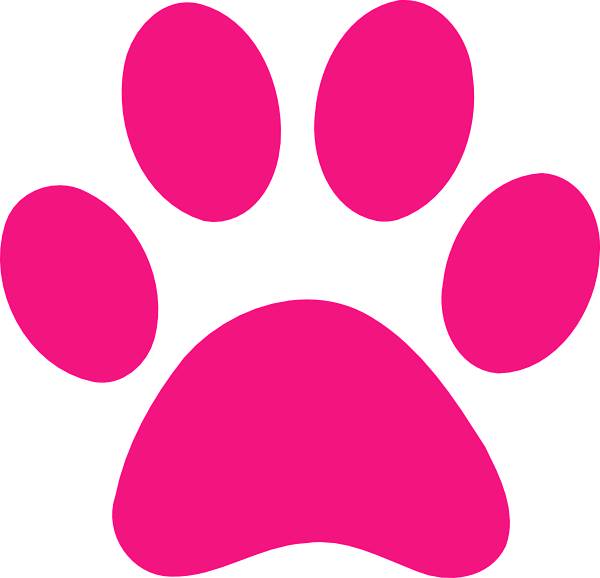 Panther Paw Print Clip Art - Purple Paw Print - Png Download (600x578), Png Download