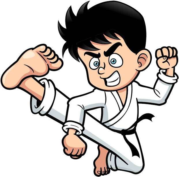 Download Taekwondo Drawing Boy - Karate Kick Cartoon Clipart (#639510