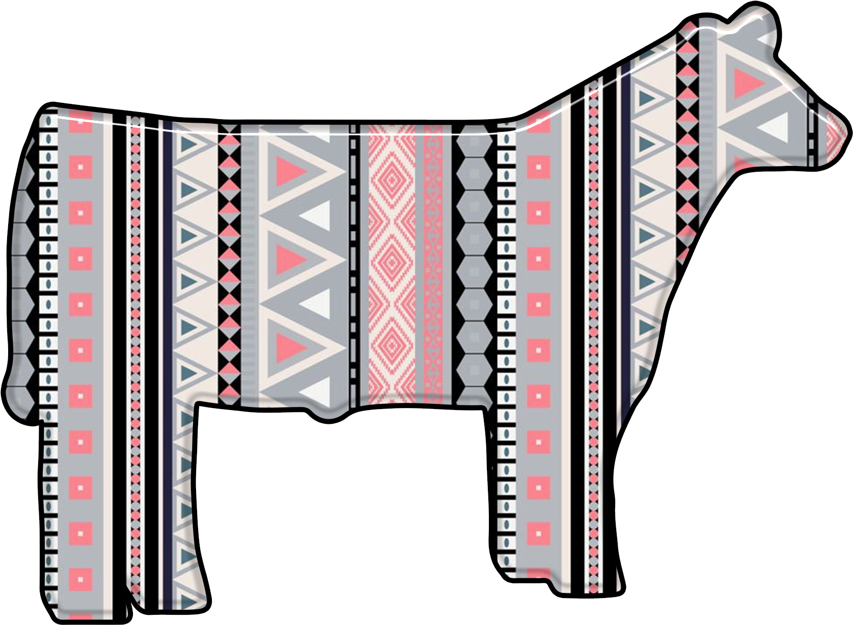 Trial Dhc Die Cut Livestock Show Heifer Decal - Mobilskal Iphone 6 Purple Pattern Clipart (1800x1800), Png Download