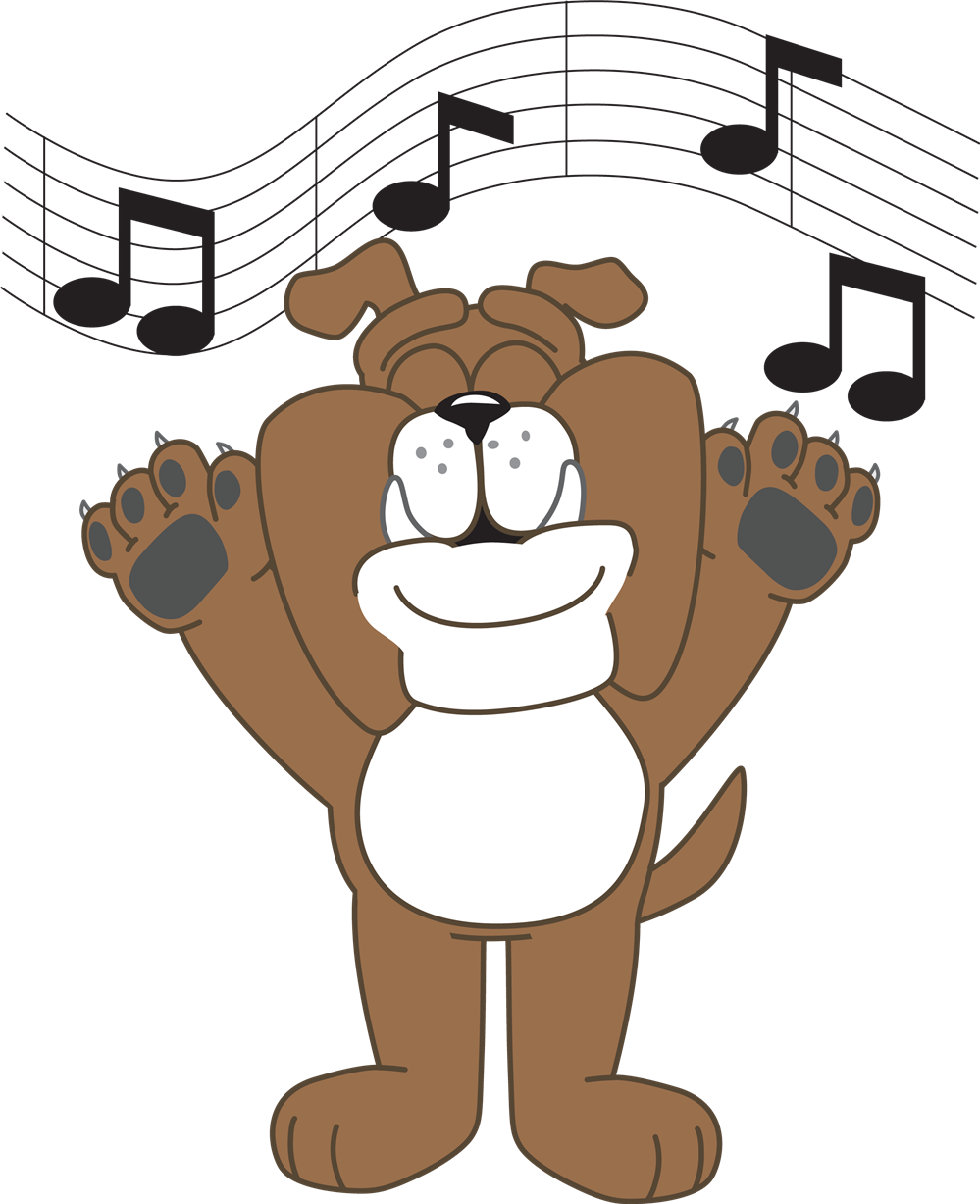 Bulldog Singing - Bens Branch Elementary School Clipart (999x1227), Png Download