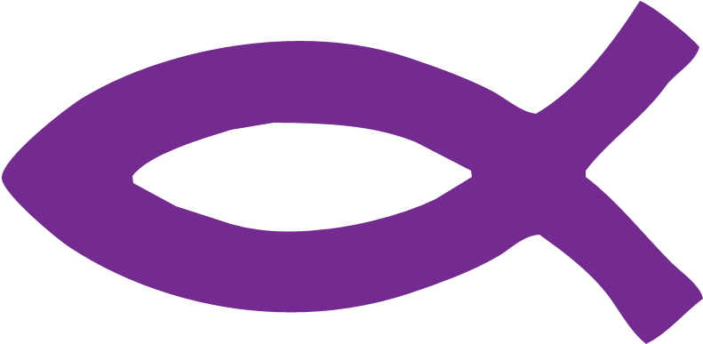 Jesus Fish Body Stickers Tanning Supplies Unlimited - Purple Christian Fish Symbol Clipart (902x498), Png Download