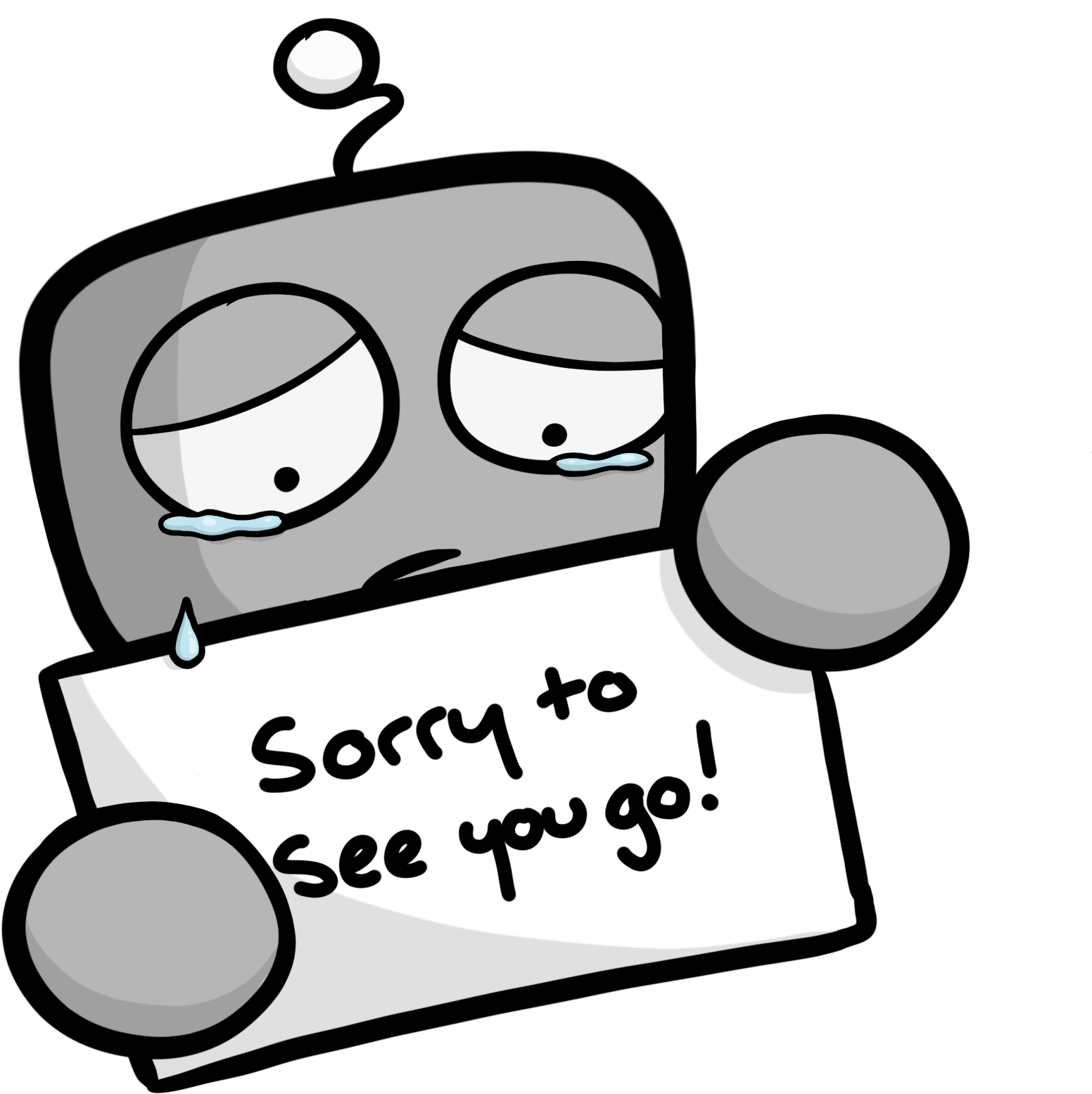 Sad Crying Robot Holding A Sign That Says 'sorry To - Account Manager Clipart (2048x2048), Png Download