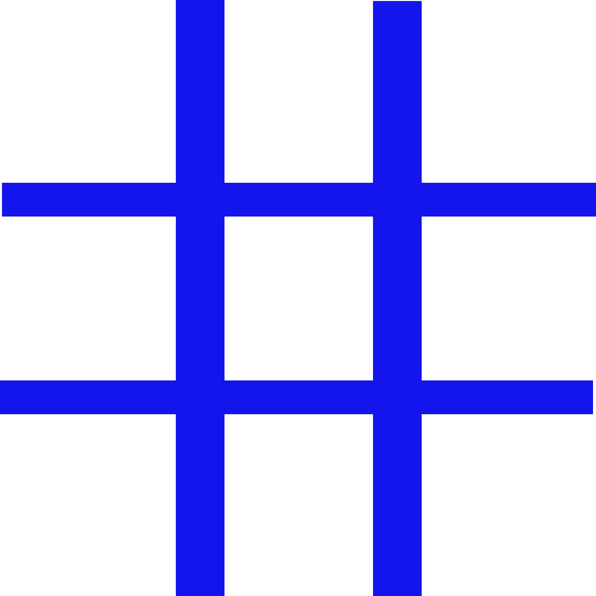 Grid Clipart Tic Tac Toe - Blue Tic Tac Toe - Png Download (1200x1200), Png Download