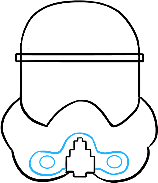 How To Draw Stormtrooper Helmet - Stormtrooper Draw Clipart (680x678), Png Download