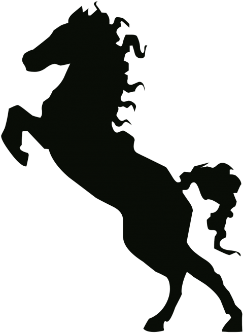 Silhouette Of Horse Clipart (500x676), Png Download