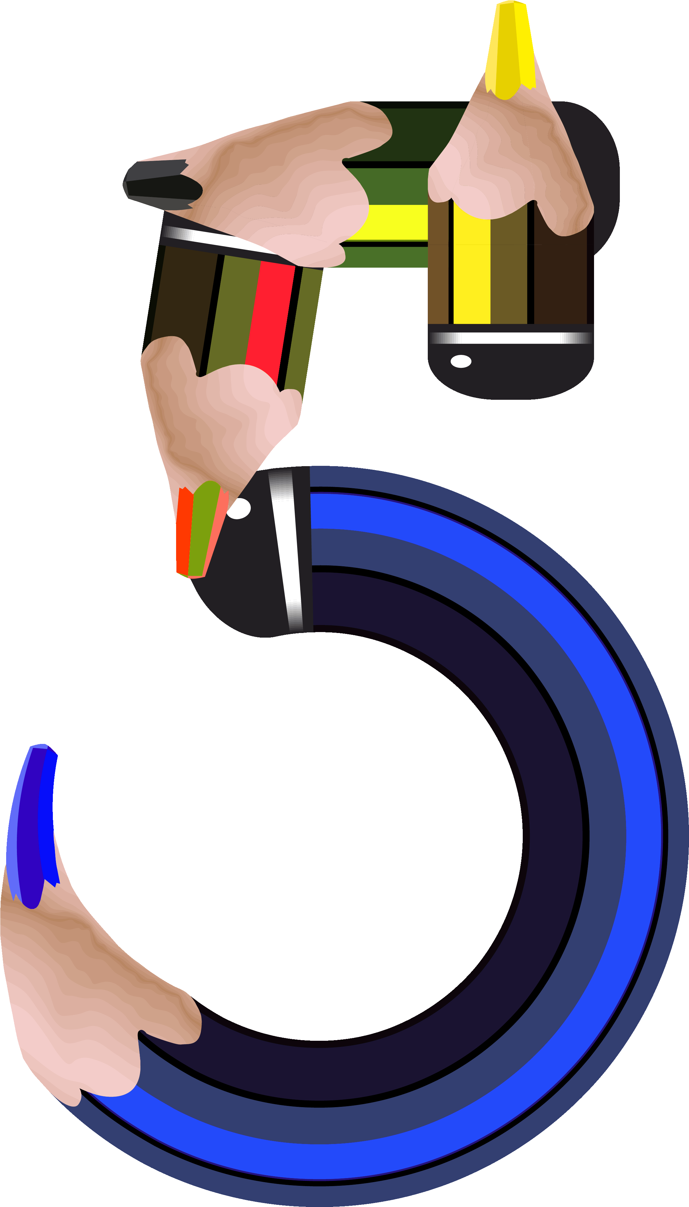 Five Clipart Pencil - Clip Art - Png Download (2520x4033), Png Download