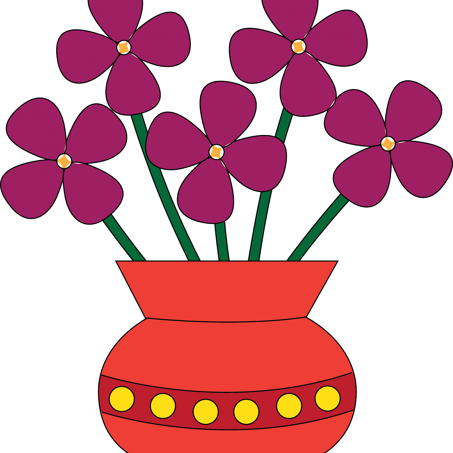 Download Clipart Vase - Vase With Flowers Clipart - Png Download (1500x1500), Png Download