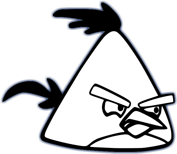 Image White Angry Bird - Angry Bird Black And White Clipart (611x601), Png Download