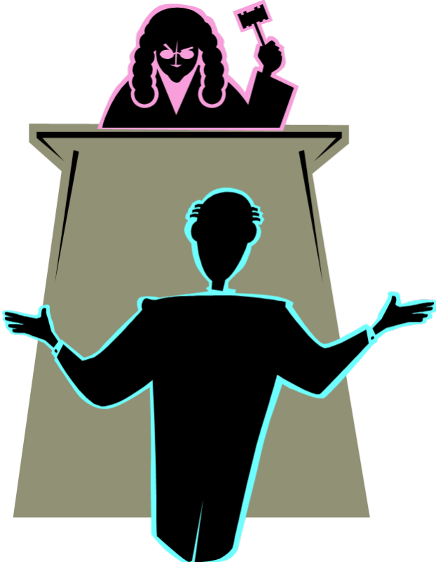 Lawyer Clipart Appellate Jurisdiction - Man In Front Of Judge - Png Download (621x800), Png Download