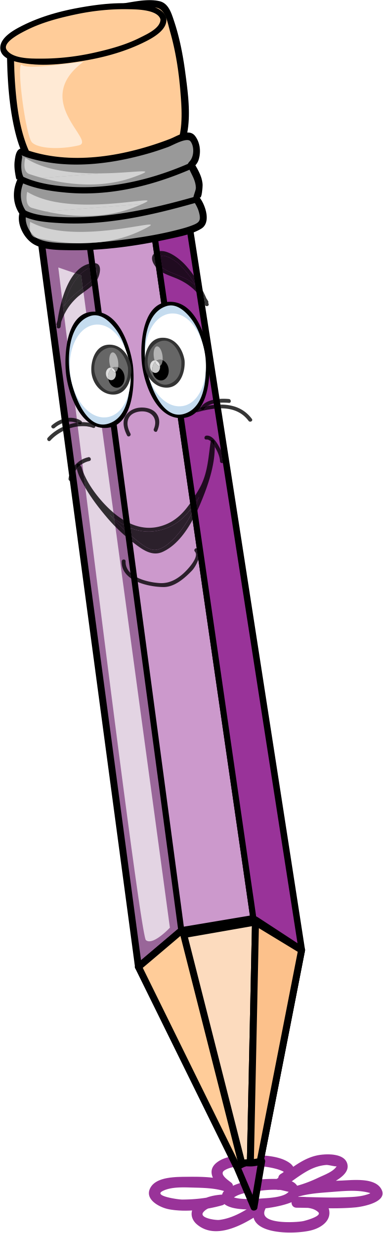 Mauve Clipart Crayon - Fancy Pencil Clip Art - Png Download (775x2493), Png Download