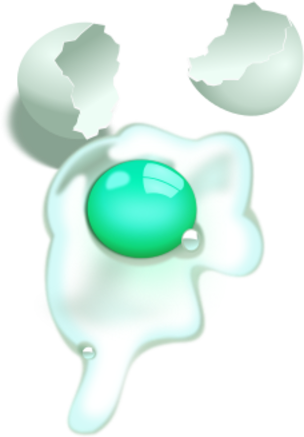 Broken Egg Spilt - Over Easy Egg Clip Art - Png Download (600x861), Png Download
