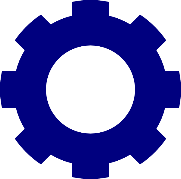 Dark Blue Cogwheel Svg Clip Arts 600 X 595 Px - Png Download (600x595), Png Download