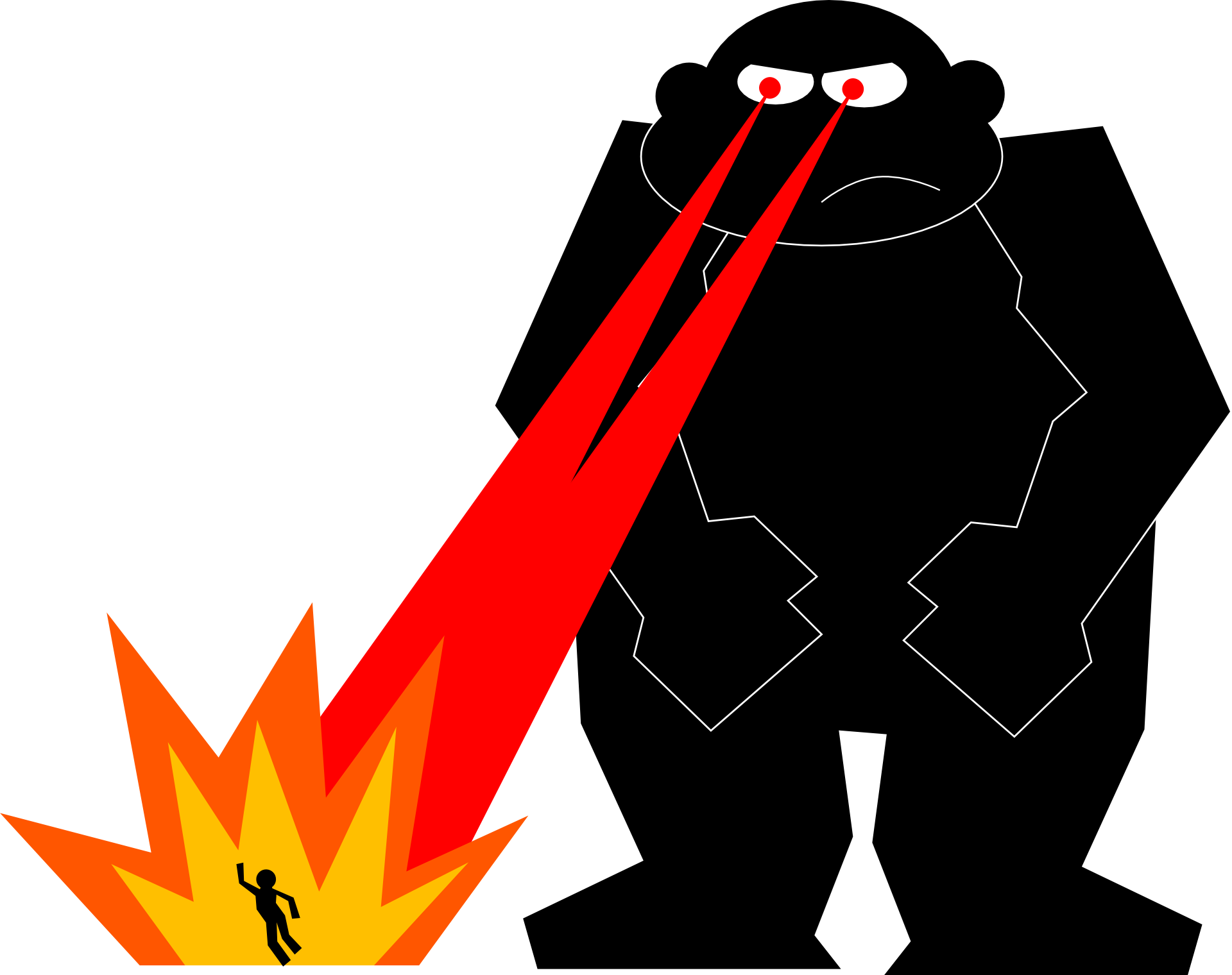 Chimpzilla - Lasers Clip Art - Png Download (958x758), Png Download
