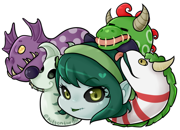 Scylla Clipart Caught - Smite Scylla Prototype Chibi - Png Download (800x561), Png Download