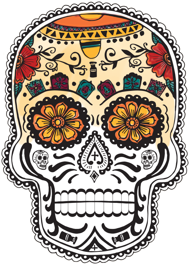 Win $3,000 Cash On Herdez - Dia De Los Muertos Skull Png Clipart (621x866), Png Download