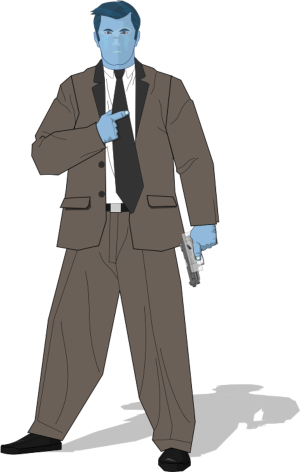 Secret Agent Holding A Gun - Clip Art - Png Download (600x944), Png Download