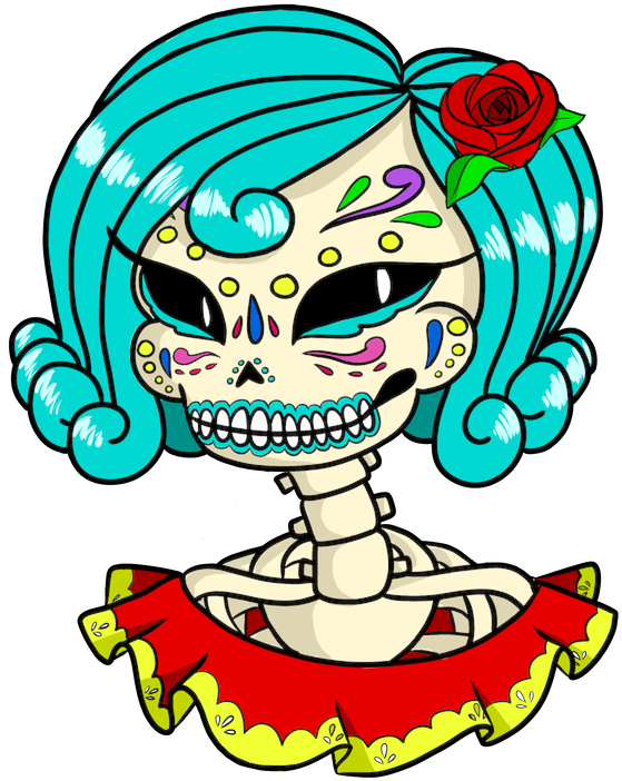 Dia De Los Muertos Woman Clipart (640x853), Png Download