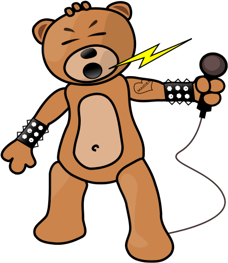 Teddy Bear Giant Panda Rock Voa Learning English - Singing Bear Shower Curtain Clipart (530x750), Png Download