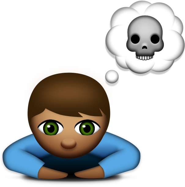 An Error Occurred - Thinking Of Suicide Emoji Clipart (605x614), Png Download