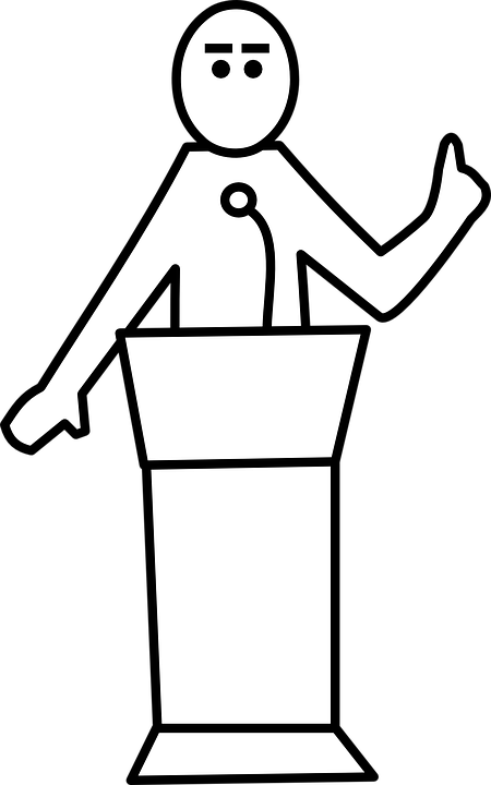 Public Speaking Clip Art Black And White - Png Download (450x720), Png Download