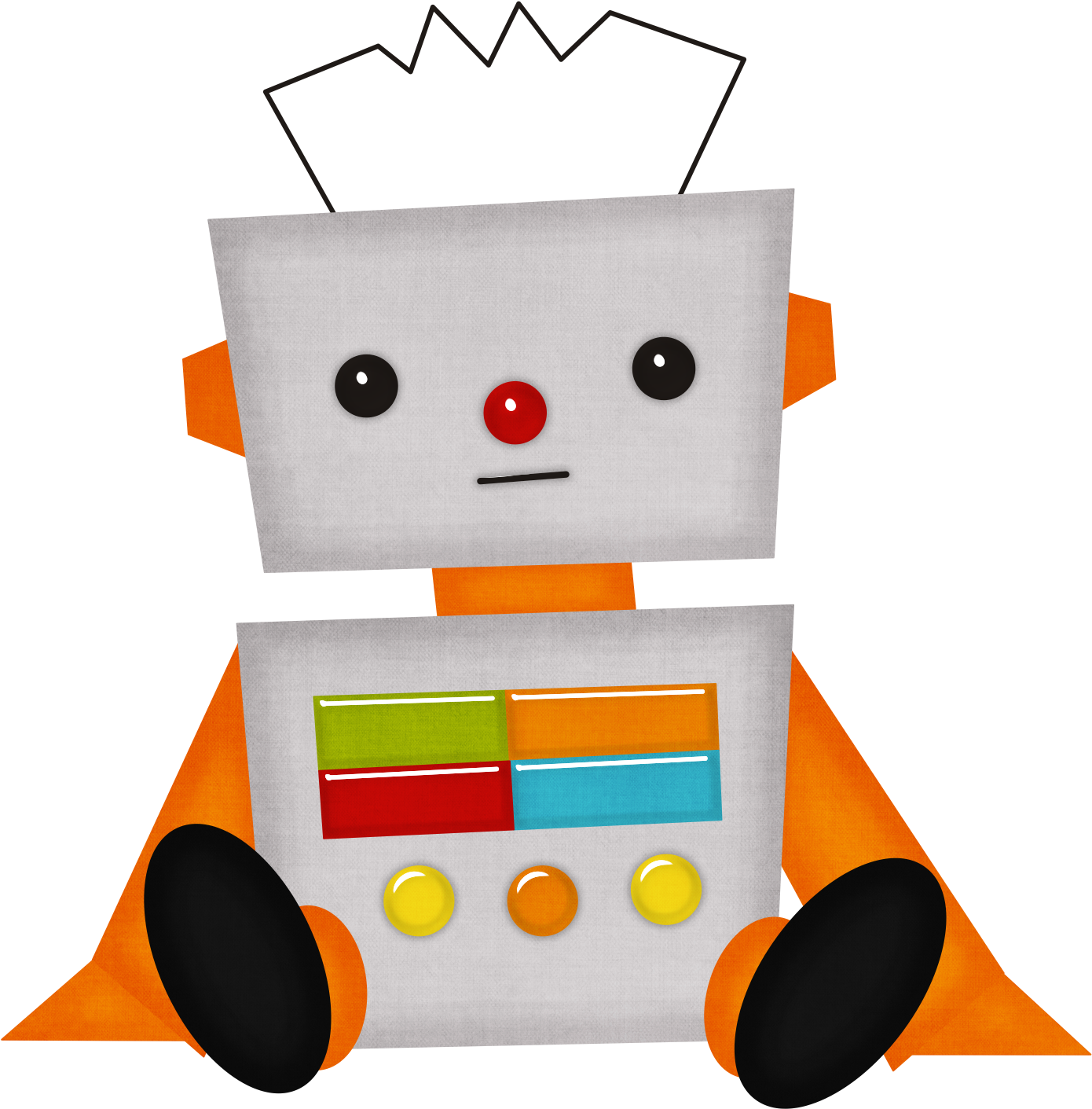 Cute - Cute Robot Png Cartoon Clipart (1417x1444), Png Download