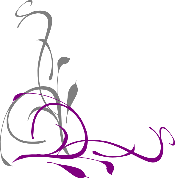 This Free Clip Arts Design Of Floral Swirl Gray And - Png Download (588x600), Png Download