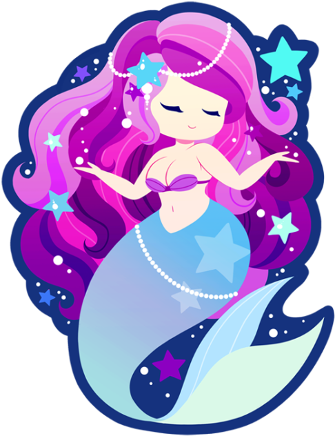 Graphic Stock Brogan Corals Art Tumblr - Mermaid Chibi Clipart (540x685), Png Download