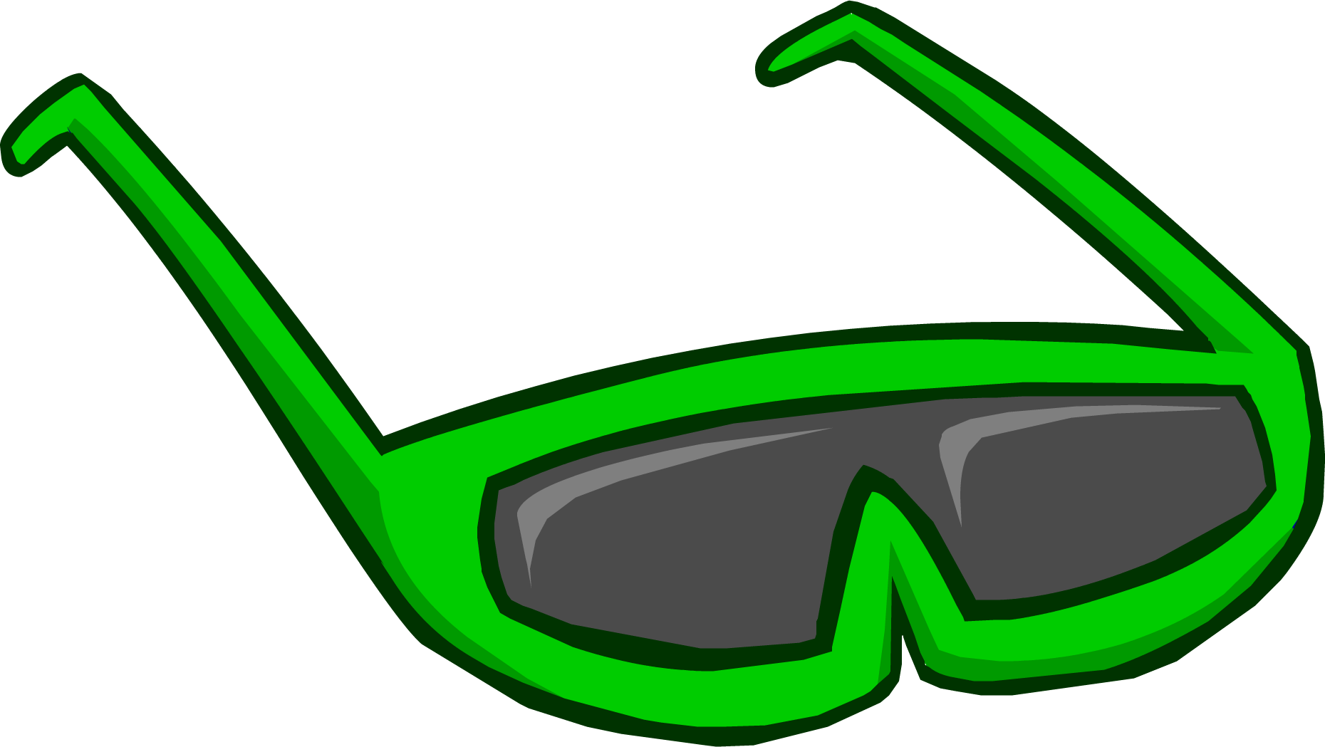 Green Sunglasses - Club Penguin Rare Face Items Clipart (1860x1049), Png Download