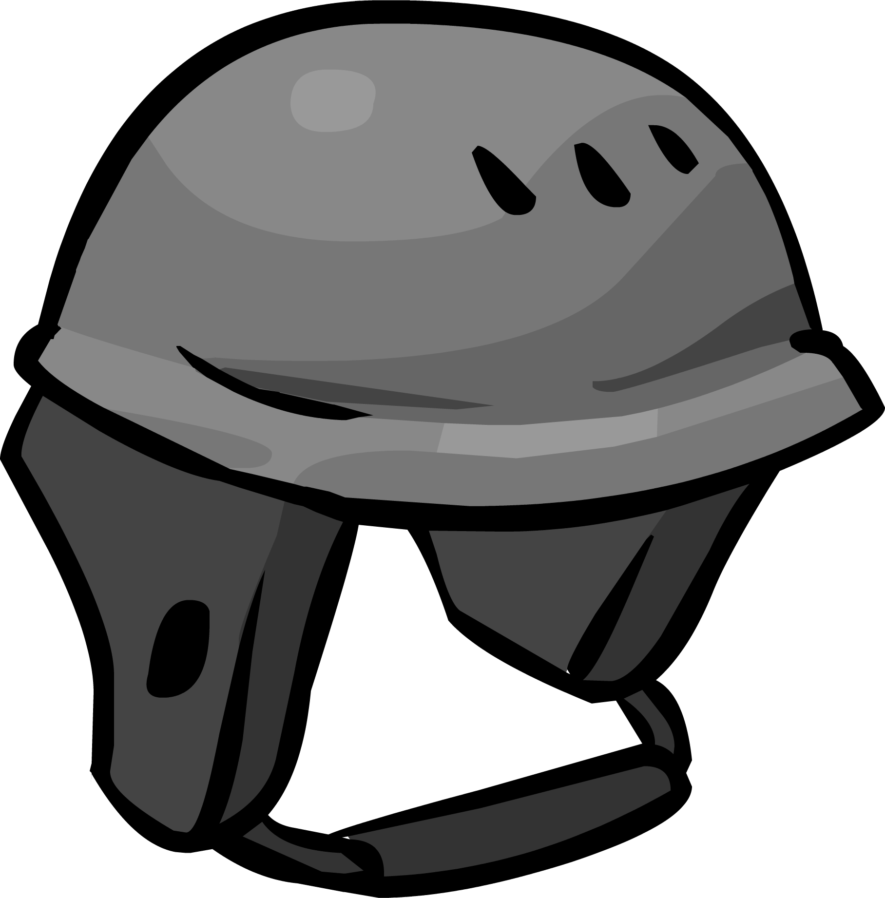 Snowboard Helmet - Club Penguin Black Helmet Clipart (1816x1843), Png Download