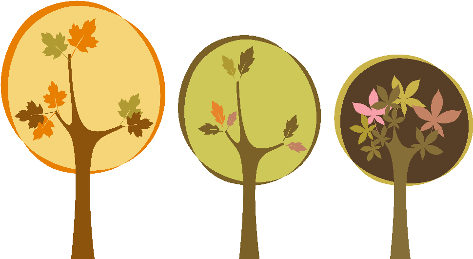 Cute Trees - Vector Tree Clipart (1000x551), Png Download