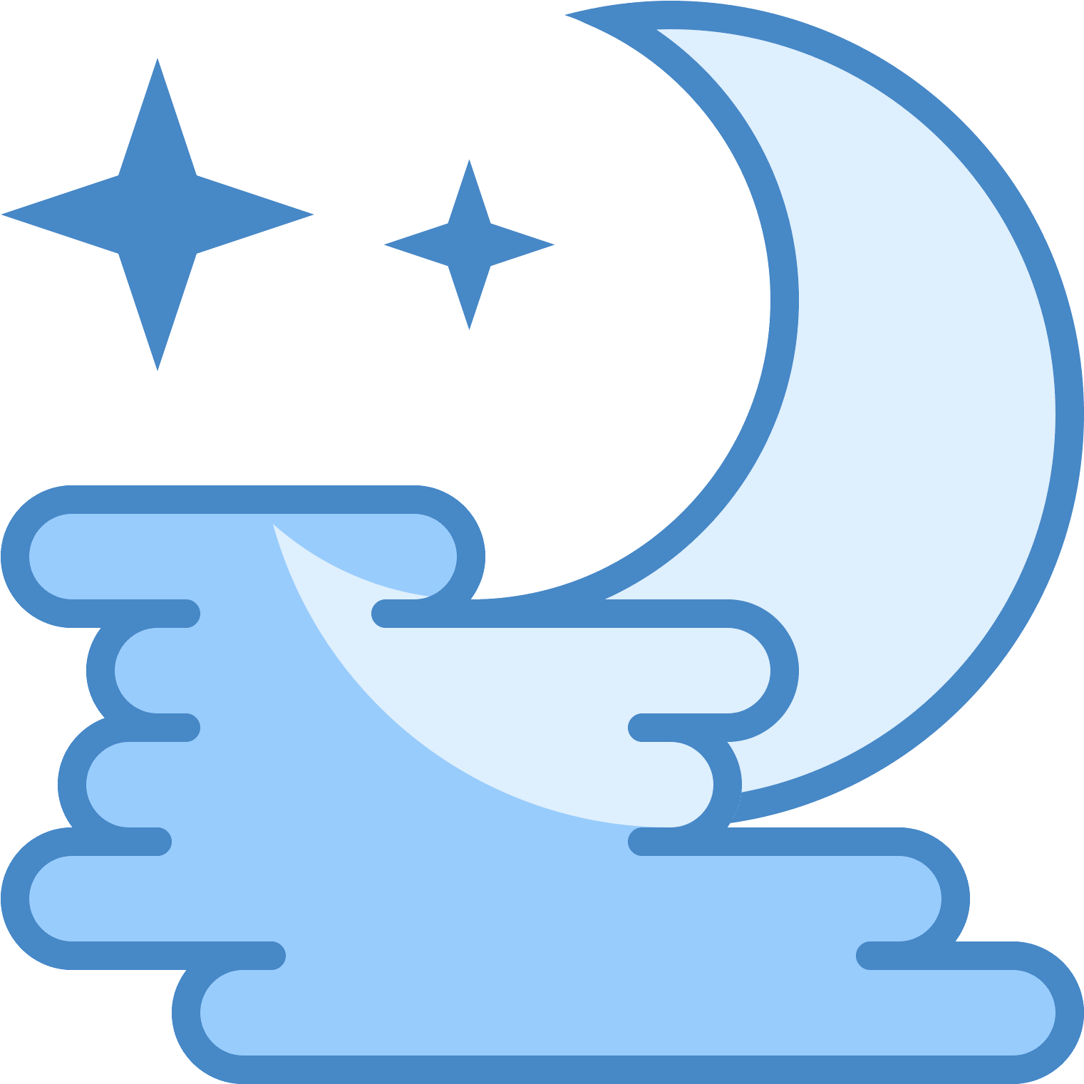 This Icon Is Three Small Lines, Staggered In An Alternating - Fog Night Icon Clipart (1600x1600), Png Download