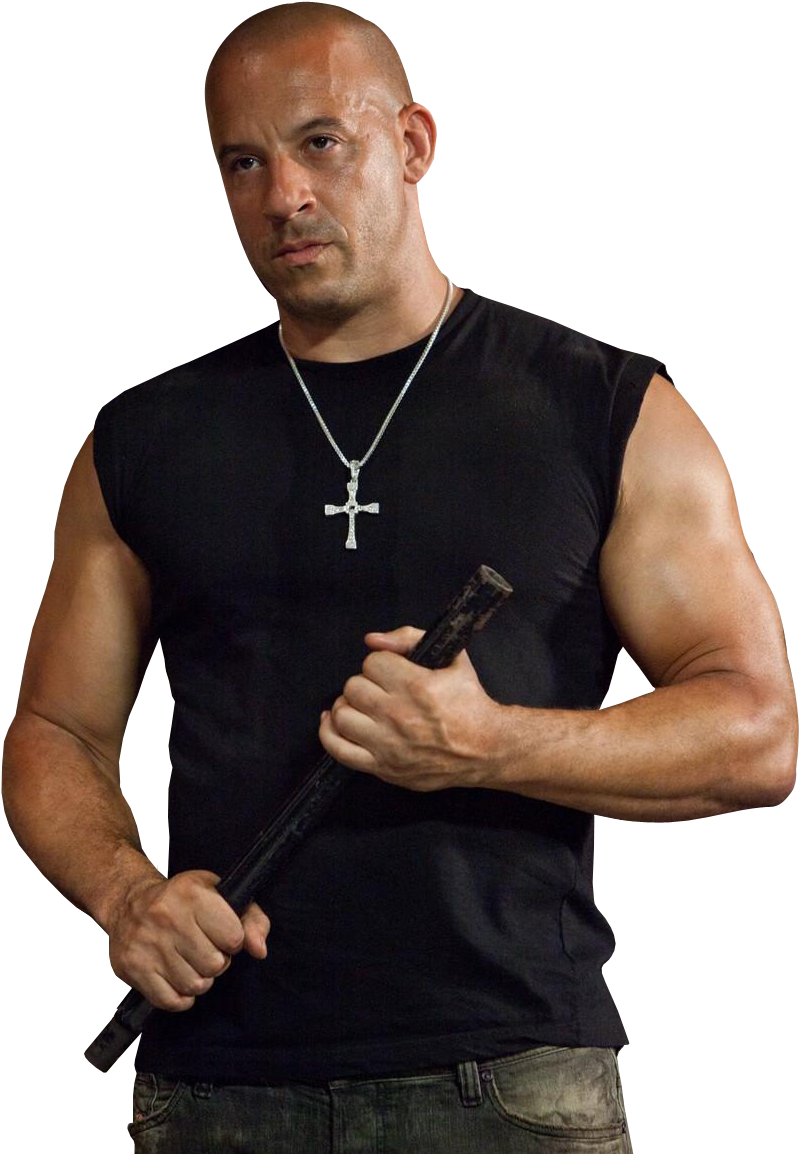 Vin Diesel Png File - Mens Silver Cross Necklace Fast And Furious Movie Dominic Clipart (853x1280), Png Download