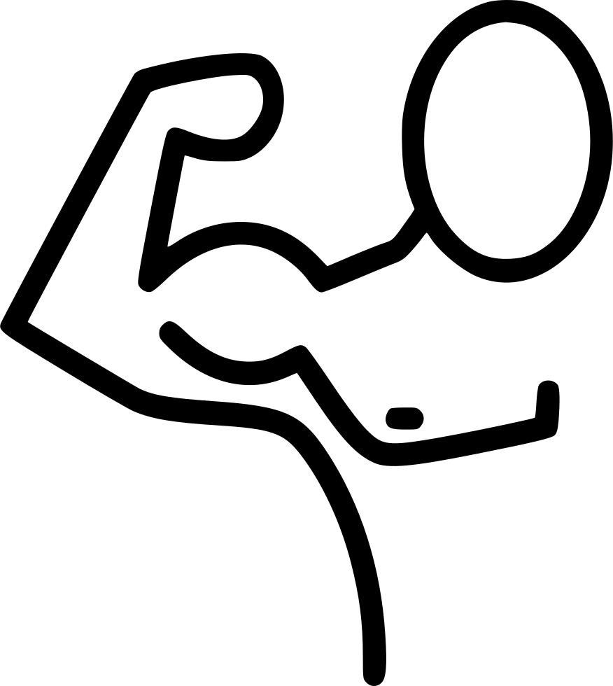 Muscle Man Figure Workout Svg Png Icon - Gym Drawing Png Clipart (876x980), Png Download