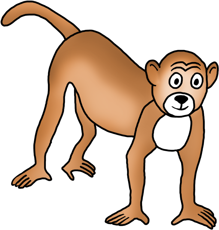Drawing Bald Monkey Clip Art - Cartoon - Png Download (862x886), Png Download