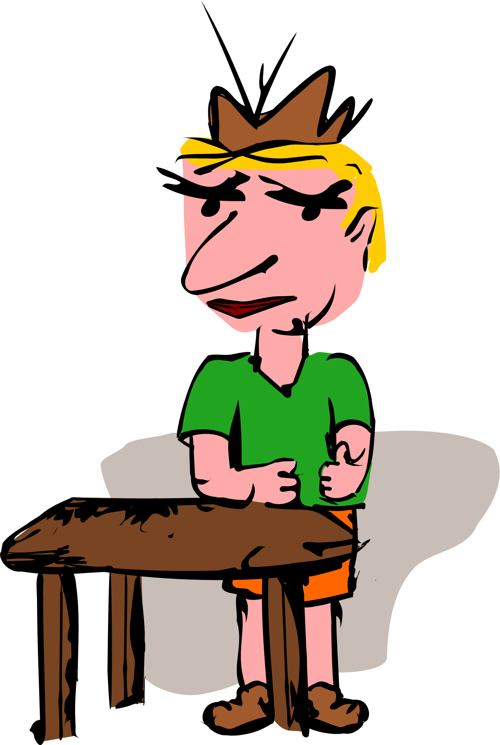 Man Standig At Table Clip Art - Clip Art - Png Download (538x800), Png Download