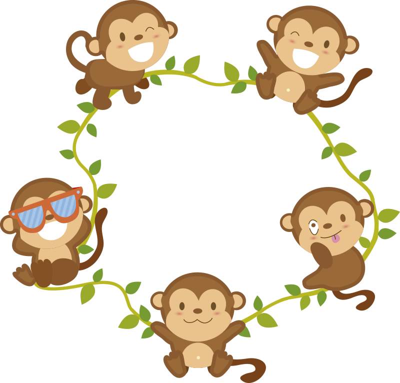 Monkeys Light Switch Sticker - Cartoon Clipart (800x766), Png Download