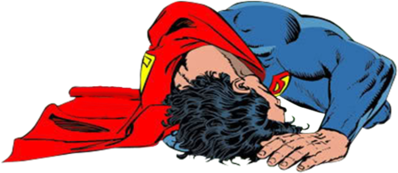 Poor Kitten - - Superman Defeated Png Clipart (894x894), Png Download