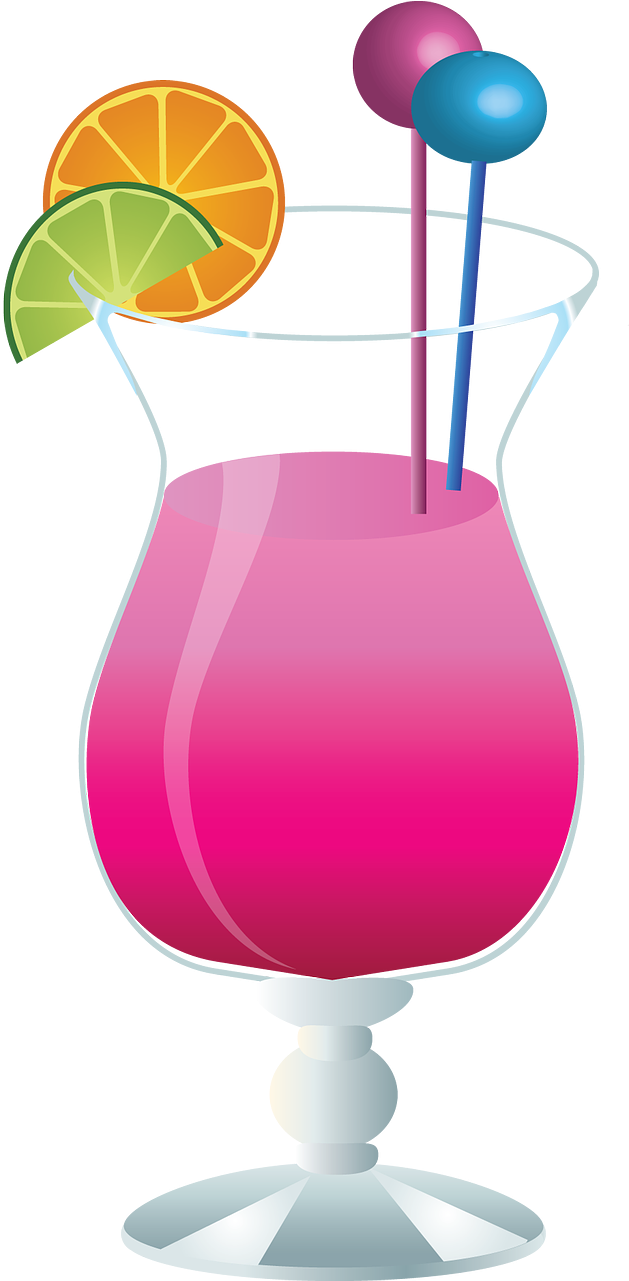 Glass,bar - Pink Cocktail Tile Coaster Clipart (642x1280), Png Download