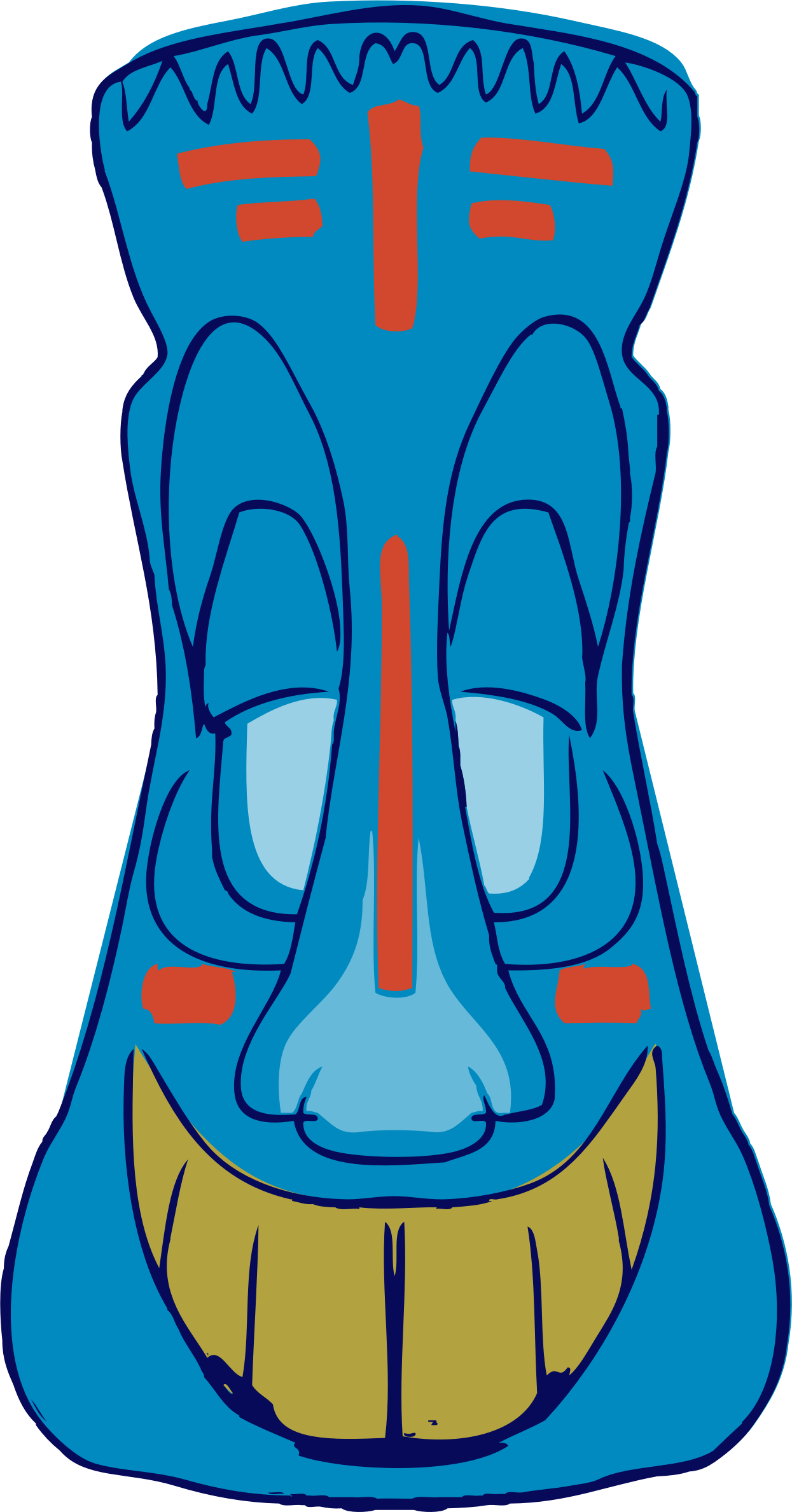 Big Image - Blue Tiki Clipart (1245x2377), Png Download