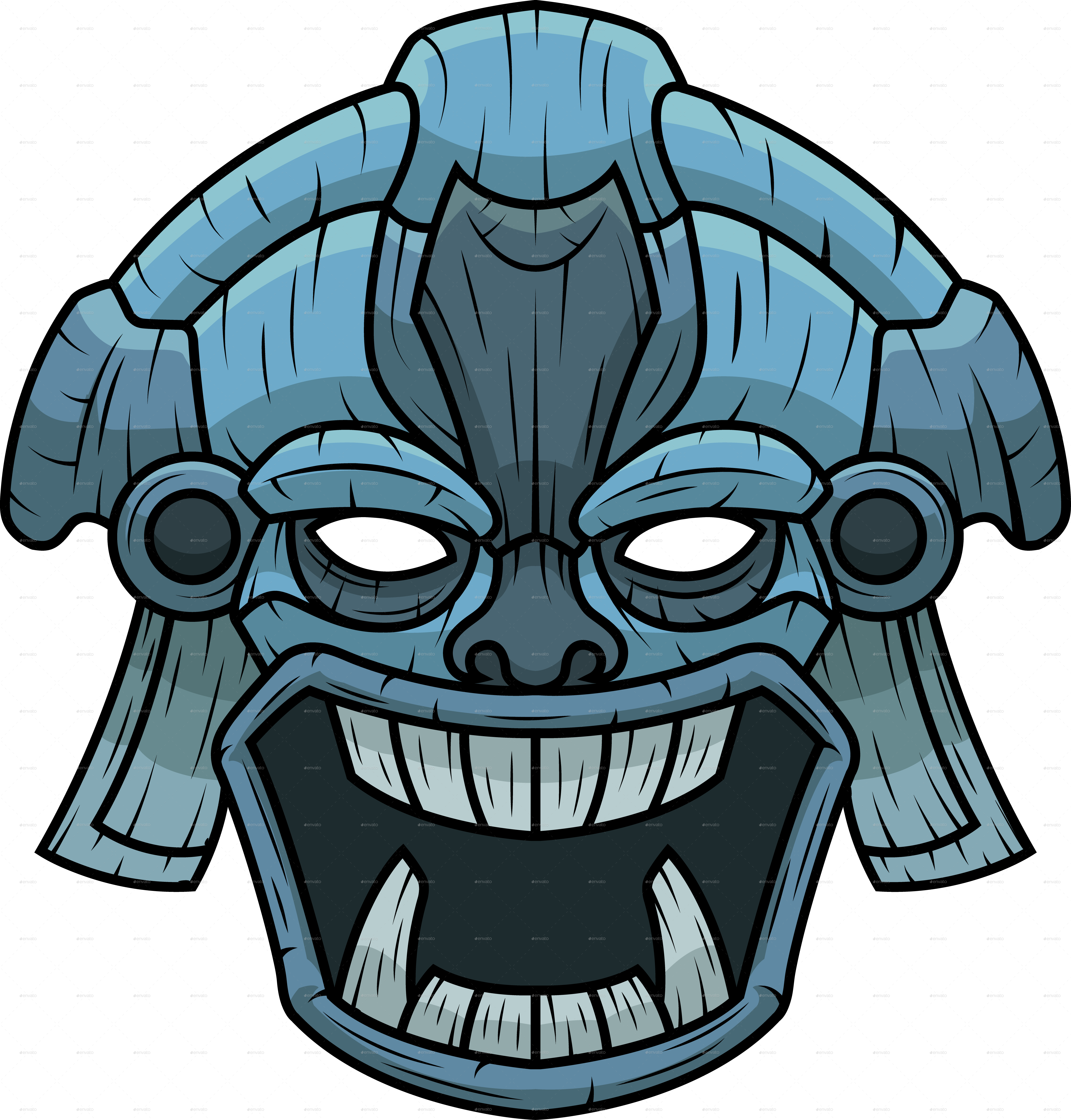 The Tiki Collection Vol 1 - Tiki Mask Clipart (5648x5906), Png Download