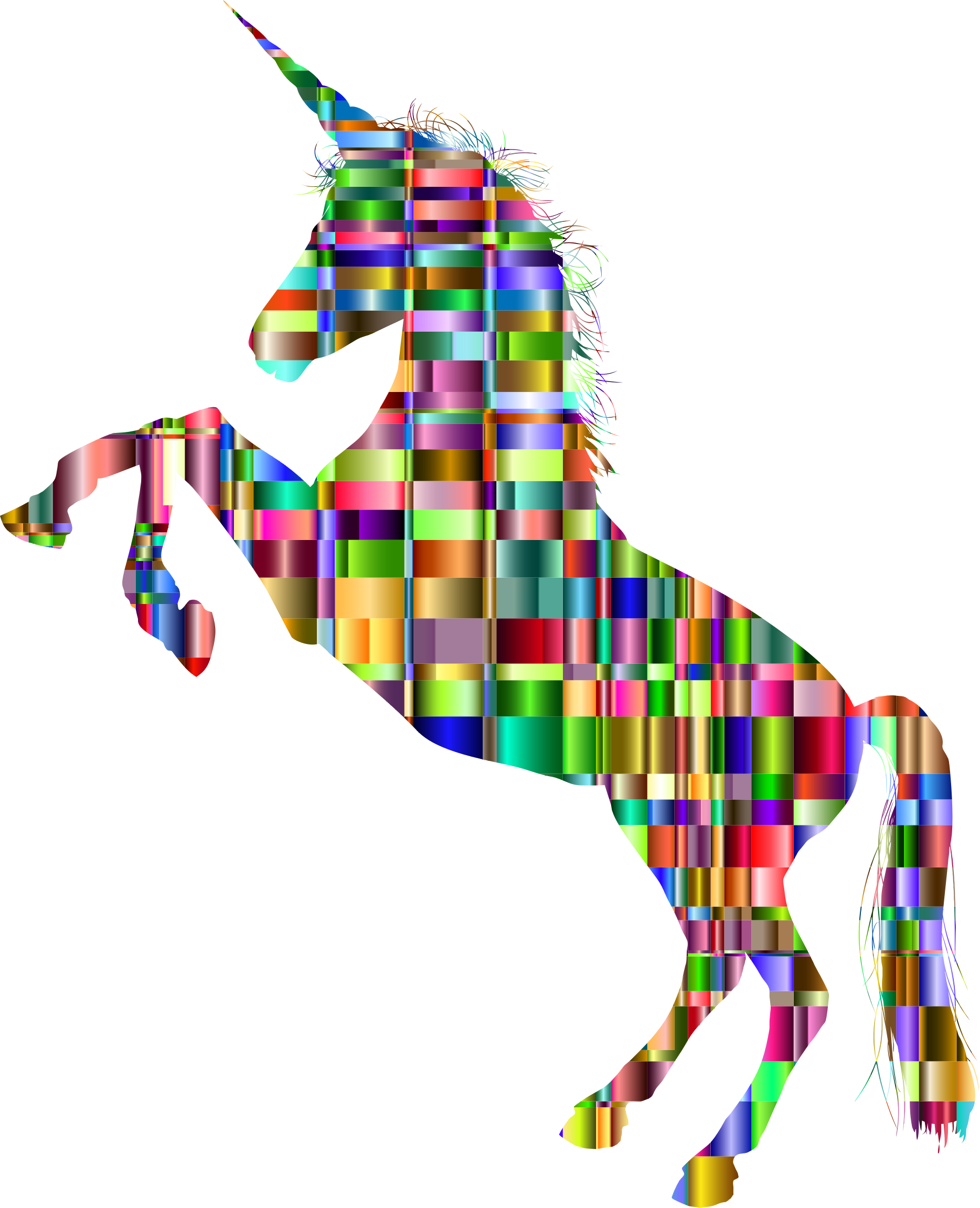 Big Image - Unicorn Checkered Background Clipart (1868x2302), Png Download