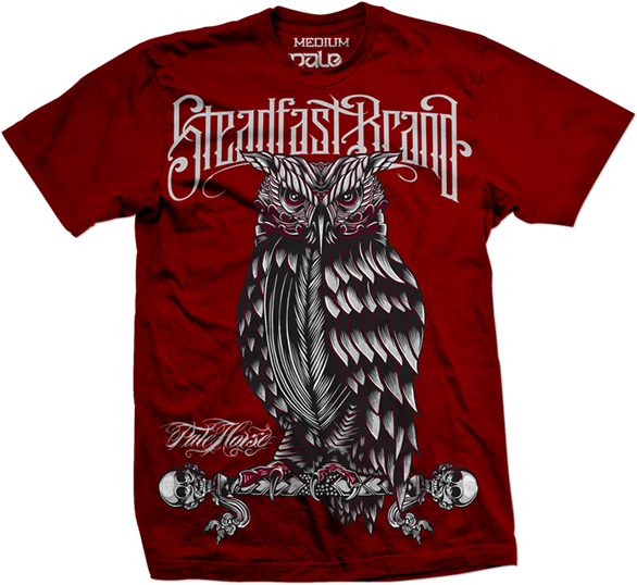 Got To Collaborate With Tattoo Artists Jime Litwalk - Steadfast Brand Clothing - Black Perched Owl For Men Clipart (600x542), Png Download